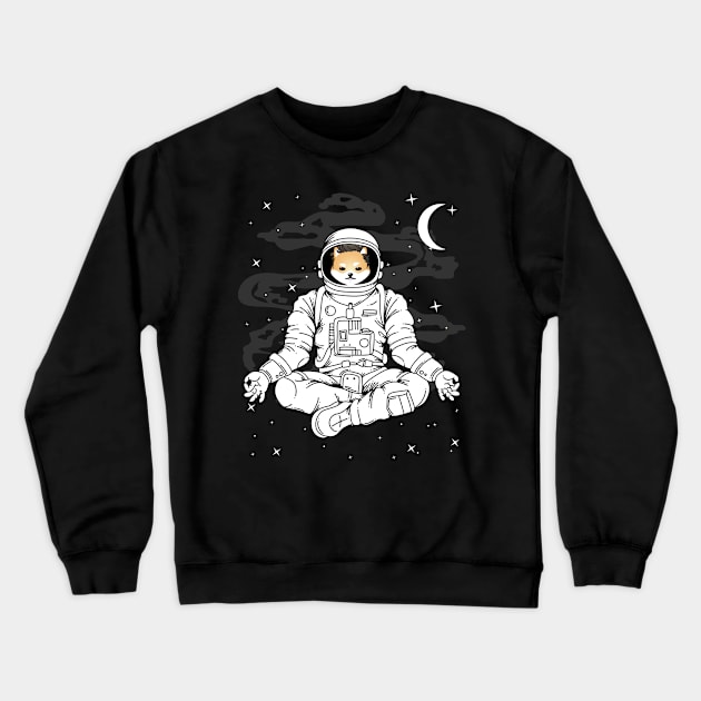 Astronaut Yoga Dogelon Mars ELON Coin To The Moon Crypto Token Cryptocurrency Blockchain Wallet Birthday Gift For Men Women Kids Crewneck Sweatshirt by Thingking About